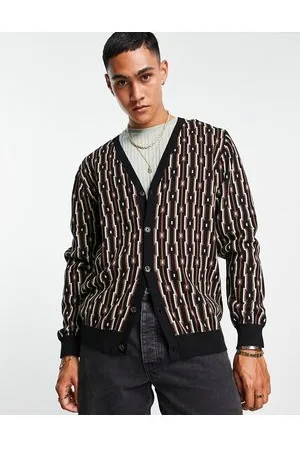 Topman Cardigan con stampa geometrica in coordinato