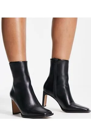 ASOS Wide Fit - Remmy - Stivaletti con tacco neri a pianta larga