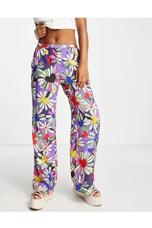 Weekday Harper - Pantaloni con stampa floreale rétro in coordinato