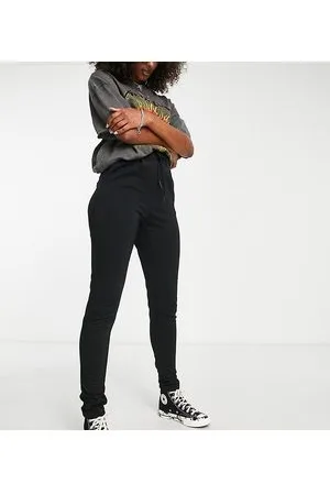 ONLY Pantaloni neri slim con vita allacciata