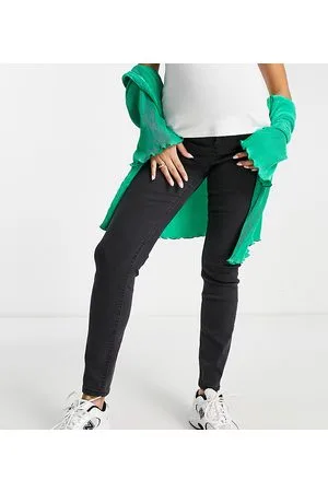 ASOS ASOS DESIGN Maternity - Jeans super skinny slavato con fascia sopra il pancione