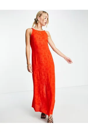 Topshop Vestito lungo arricciato