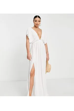ASOS ASOS DESIGN Tall - Vestito da mare lungo con maniche con volant