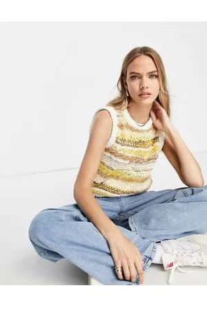 In wear InWear - Mille Crafty - Canotta in maglia gialla multicolore