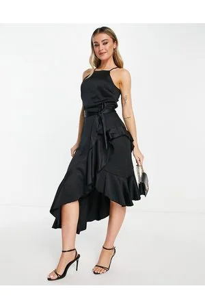 Style Cheat Vestito midi allacciato al collo con volant