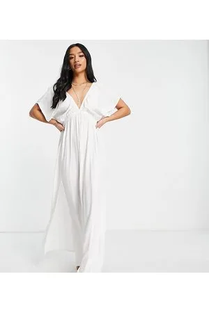 ASOS ASOS DESIGN Petite - Vestito da mare lungo con maniche con volant