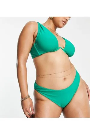 ASOS ASOS DESIGN Curve - Slip bikini a vita bassa smeraldo