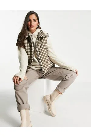 Daisy Street Gilet imbottito taglio corto a quadretti con colletto