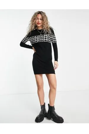 Moschino Vestito maglia lavorato con logo "LoveLove"