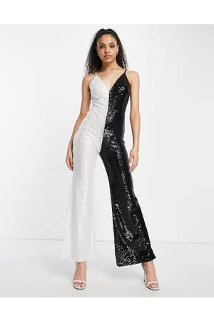 Jaded Rose Tuta jumpsuit a zampa a canottiera anni 
