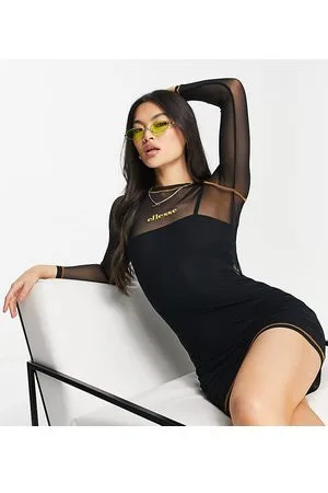 Ellesse Vestito in rete con finiture arancioni