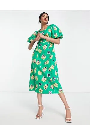 VERO MODA Vestito midi a fiori oversize