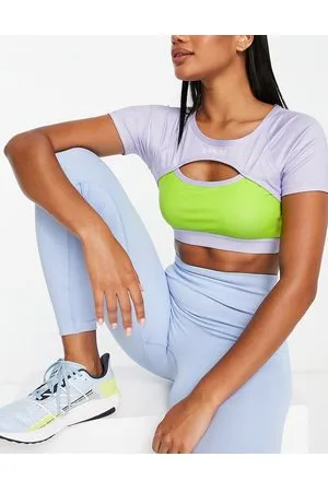 Daisy Street Active - Crop top lilla e verde con cut-out