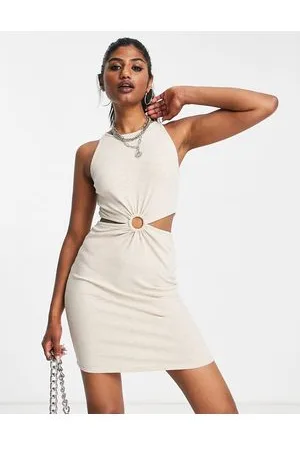 EDITED the label Vestito corto con cut-out color avena