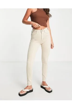 River Island Jeans modellanti skinny écru a vita alta