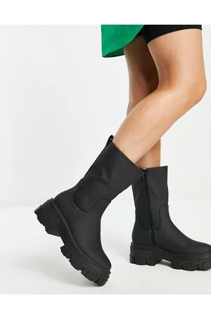 ASOS Acton - Stivali senza lacci neri a suola spessa