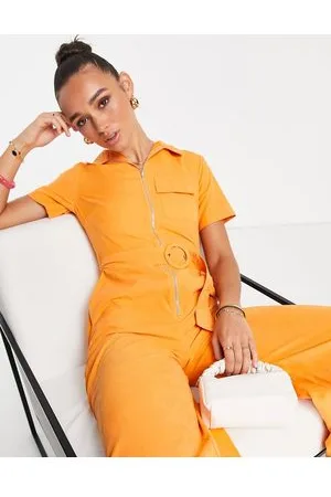 Lola May Tuta jumpsuit con fondo ampio e cintura