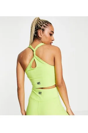 HIIT Canotta corta color lime con incrocio sul retro