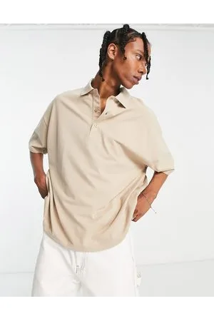 Topman Polo super oversize in piqué color pietra