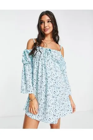 NaaNaa Vestito corto a fiori con maniche a balze