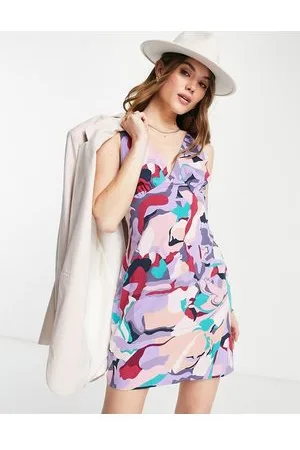 Lola May Vestito corto con stampa astratta con schiena scoperta e fascette