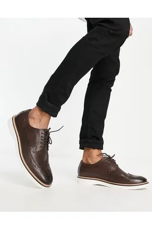 ASOS Brogue in pelle con zeppa bianca