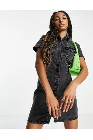 Noisy May Vestito camicia corto in denim slavato