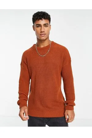 New Look Maglione comodo lavorato a coste fisherman color ruggine