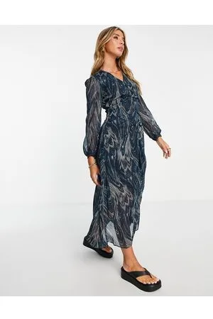 Whistles Vestito arricciato con stampa a onde