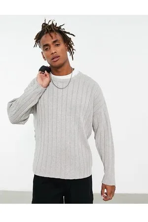 ASOS Maglione chiaro oversize lavorato a coste larghe