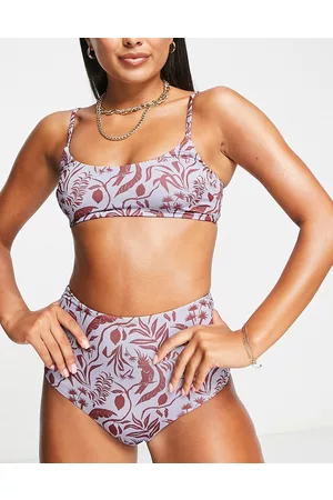 ASOS Slip bikini a vita alta con stampa di giungla