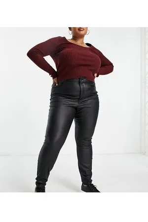 VERO MODA Pantaloni skinny in tessuto spalmato