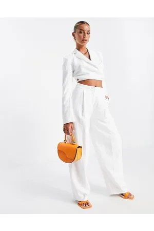 ASOS Pantaloni con pieghe frontali avorio