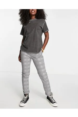 VERO MODA Pantaloni slim alla caviglia grigi a quadri