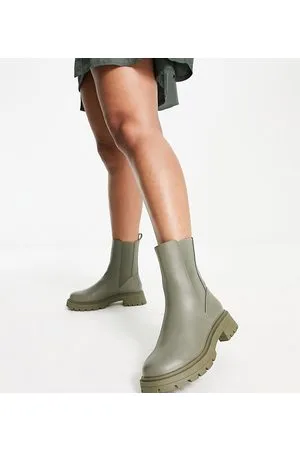 ASOS Alfie - Stivali Chelsea kaki a pianta larga con suola spessa