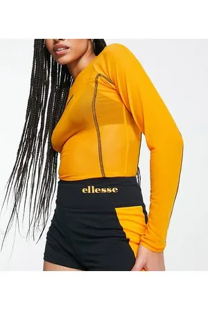 Ellesse Shorts neri con pannelli arancioni