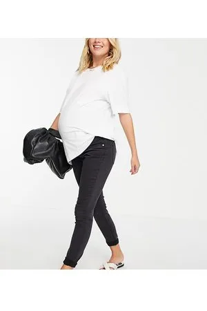 ASOS ASOS DESIGN Maternity - Jeans super skinny slavato con fascia sopra il pancione