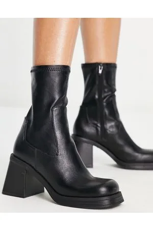 ASOS Reversed - Stivaletti a calza con tacco medio neri