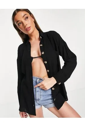 Influence Camicia da mare in mussola nera
