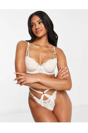 We Are We Wear Reggiseno imbottito con scollo profondo in misto nylon con dettagli rigidi - WHITE