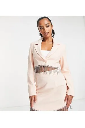 River Island Blazer corto con finiture in strass in coordinato
