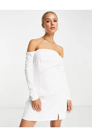 River Island Vestito corto svasato con scollo bardot