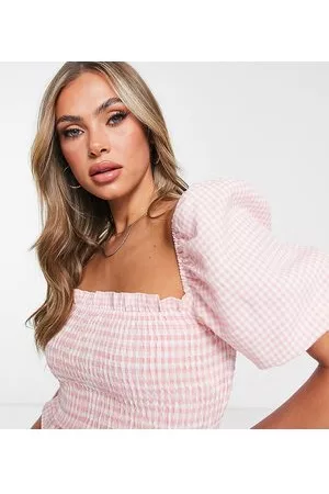 Missguided Top milkmaid a quadretti