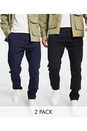 Topman Confezione da 2 paia di chino skinny neri e blu navy