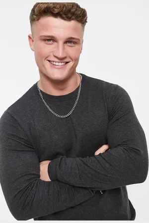 ASOS Maglione in cotone antracite mélange