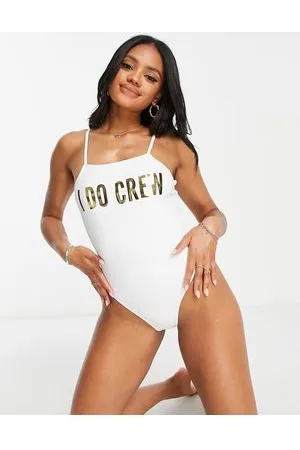 Unique 21 Unique 21 - Costume da bagno da sposa con scritta "I do crew"