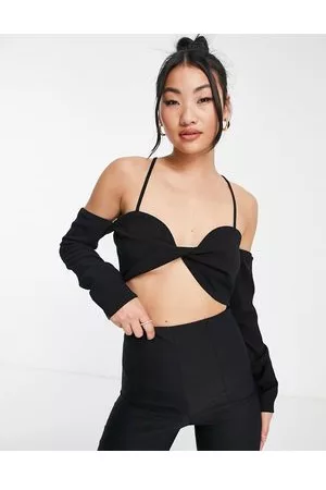 Lola May Crop top con spalline sottili