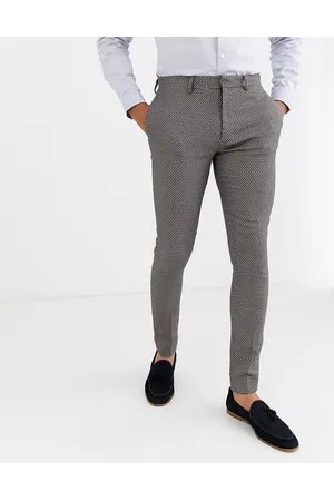 ASOS Wedding - Pantaloni da abito super skinny micro testurizzati grigi