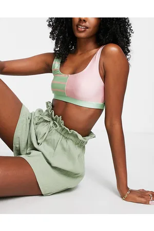 Topshop Canotta bikini color block a righe