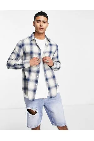 Farah Gregory - Camicia in cotone crema a quadri